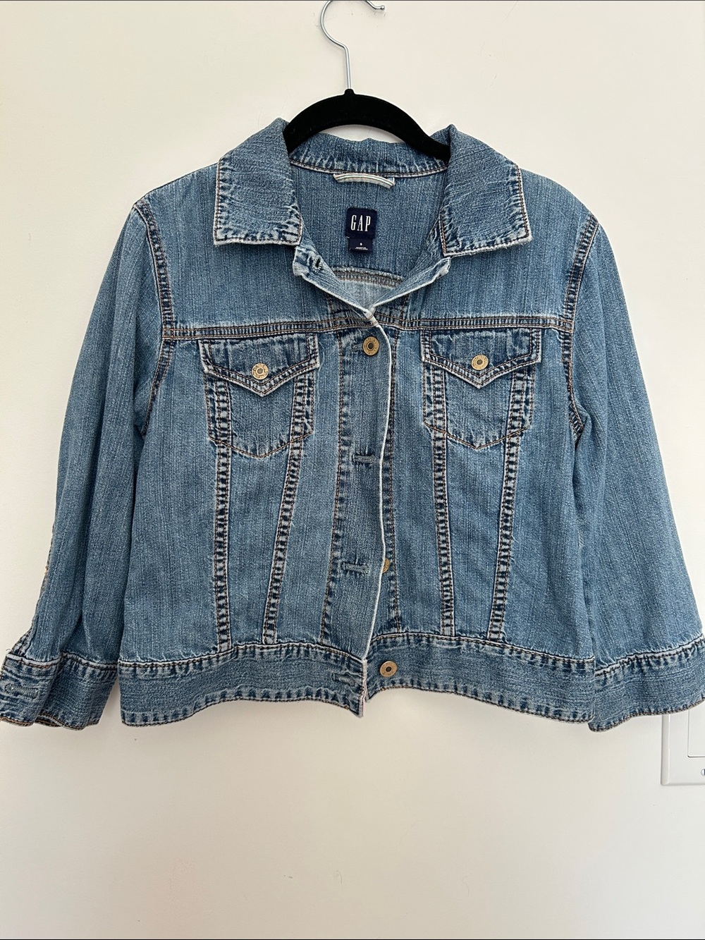 GAP Light Blue Denim Jacket with Button Front